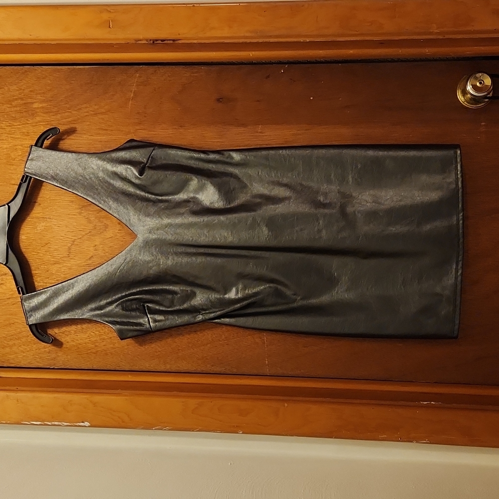 Blake faux leather mini dress